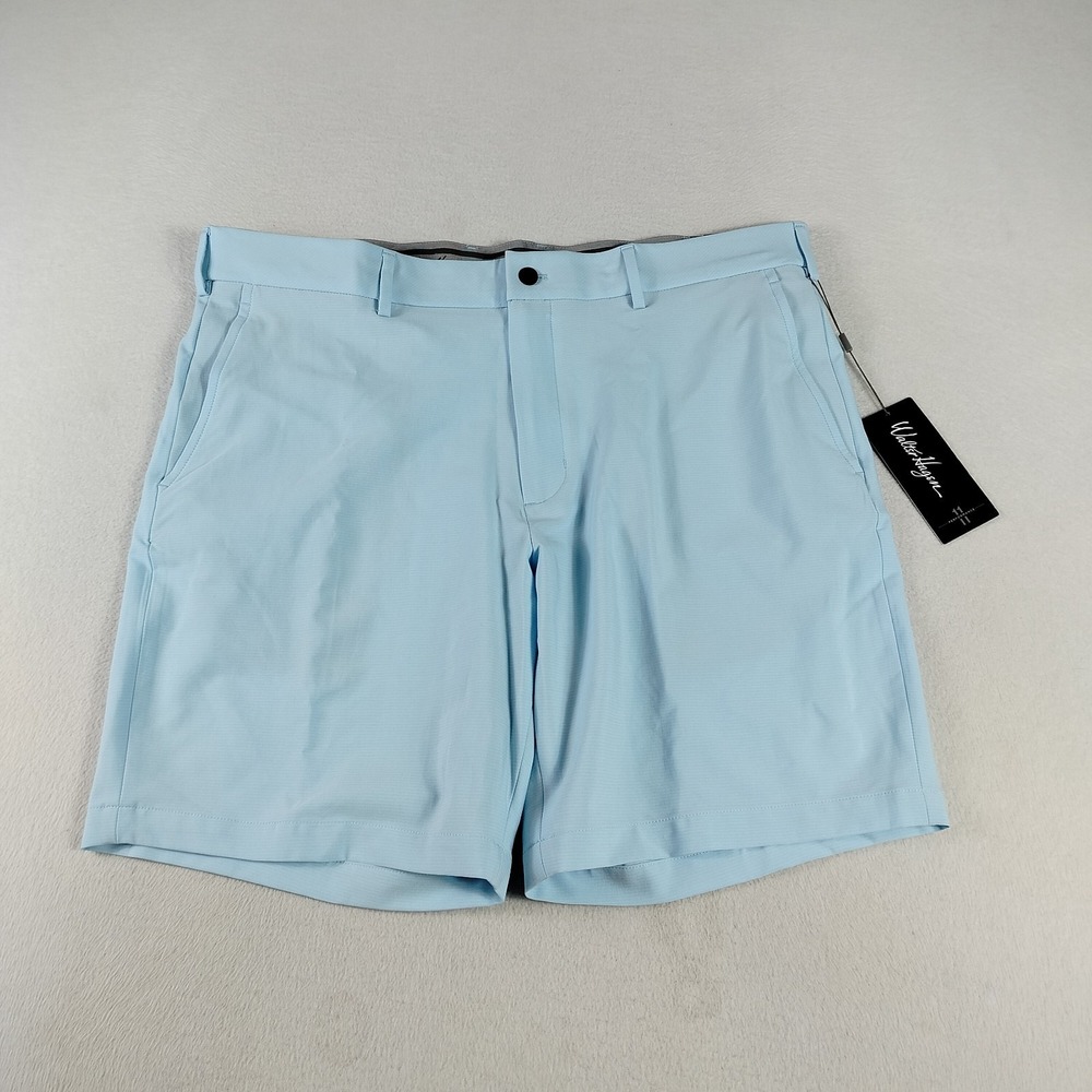 Walter Hagen Shorts Mens 38 Blue Micro Lines 11 Golf Moisture Wicking Activewear